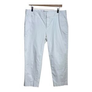 Banana Republic Womens Stretch Chino Pants  White Size 12 Cropped‎ Ankle